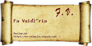 Fa Valéria névjegykártya